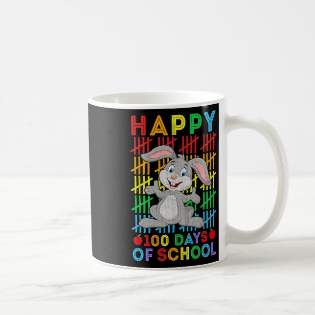 Bunny Lovers Teacher Student Happy 100 Days Of Sch Coffee Mug (Right)