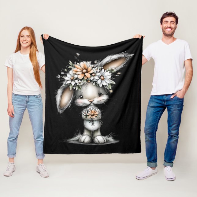 Bunny loves you fleece blanket (In Situ)