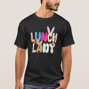 Bunny Lunch Lady  Egg Easter Day Floral Women T-Shirt