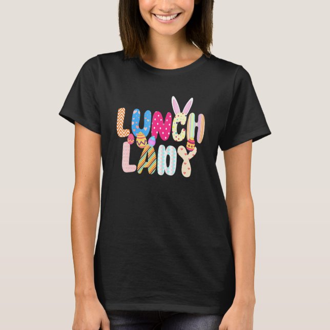 Bunny Lunch Lady  Egg Easter Day Floral Women T-Shirt (Front)