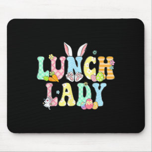 Bunny Lunch Lady Funny Egg Easter Day Floral Mouse Mat