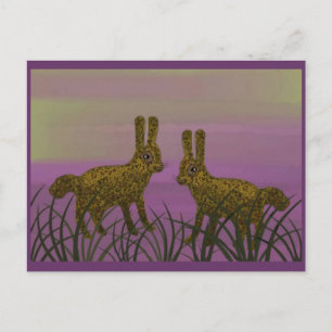 Bunny Luv Sunset Postcard