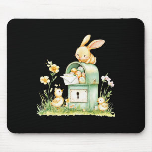 Bunny Mailbox Delivering With Eggs  Mouse Mat