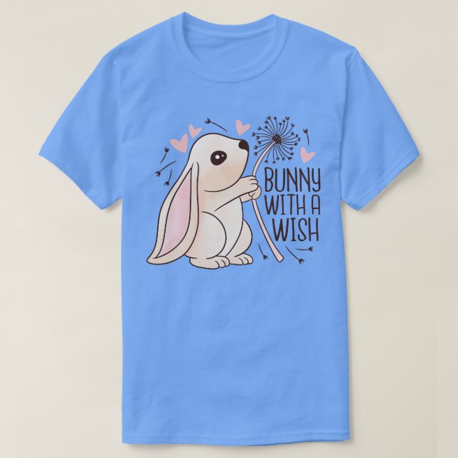 Bunny Making A Wish  T-Shirt (Design Front)