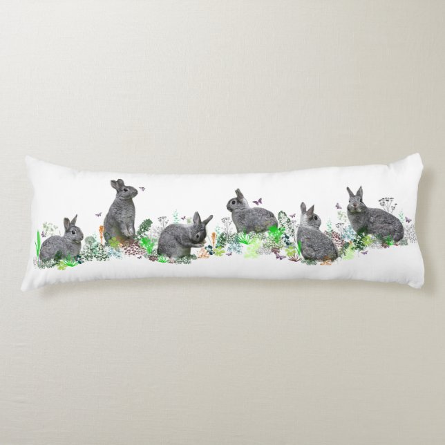 Bunny Meadow Body Pillow (choose colour) (Front)
