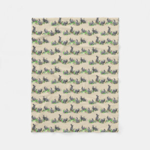 Bunny Meadow Fleece Blanket (Gold)
