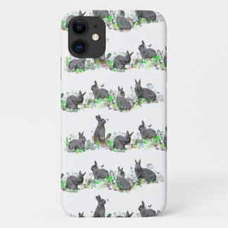 Bunny Meadow iPhone 11 Case (choose colour)