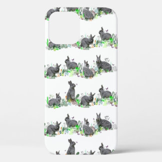 Bunny Meadow iPhone 12 Case (choose colour)