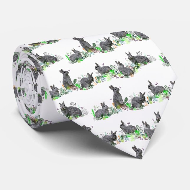 Bunny Meadow Tie Double Sided Print(choose colour) (Rolled)