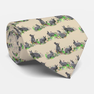 Bunny Meadow Tie Double Sided Print (Gold)