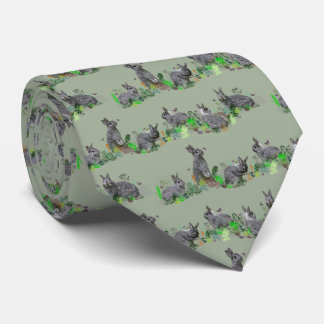 Bunny Meadow Tie Double Sided Print (Light Green)