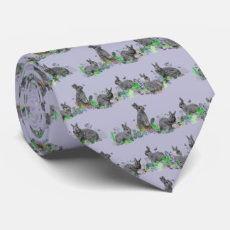Bunny Meadow Tie Double Sided Print( (Lilac)
