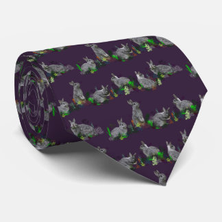 Bunny Meadow Tie Double Sided Print (Purple)
