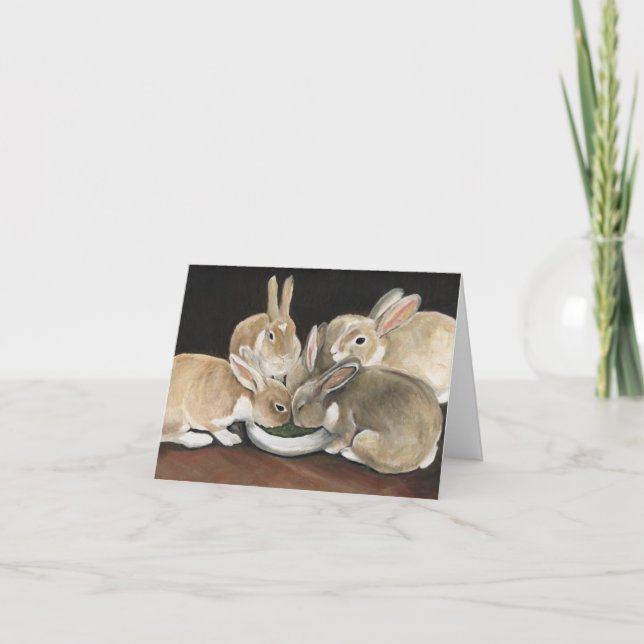 Bunny Meal Time Art Note Card (Front)