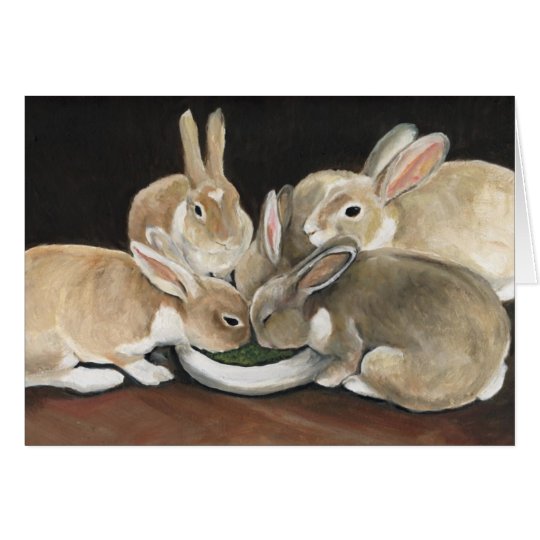 Bunny Meal Time Art Note Card