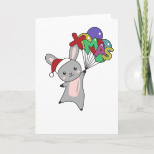 Bunny Merry Christmas Winter Animals Rabbit Card