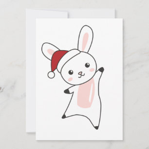 Bunny Merry Christmas Winter Animals Rabbits Adult Holiday Card