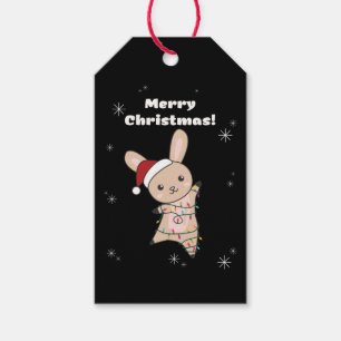 Bunny Merry Christmas Winter Animals Rabbits Gift Tags