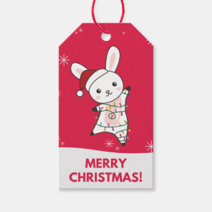 Bunny Merry Christmas Winter Animals Rabbits Gift Tags