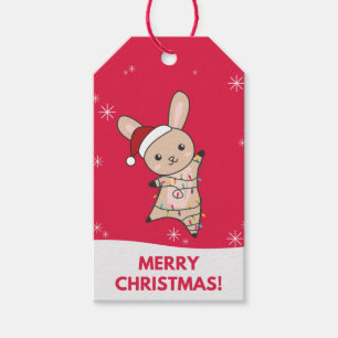 Bunny Merry Christmas Winter Animals Rabbits Gift Tags