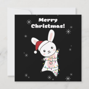 Bunny Merry Christmas Winter Animals Rabbits Invitation