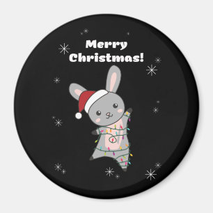 Bunny Merry Christmas Winter Animals Rabbits Magnet