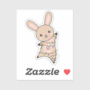 Bunny Merry Christmas Winter Animals Rabbits Stick