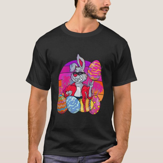 Bunny Miami Rabbit Pet Easter Eggs Animal T-Shirt (Front)