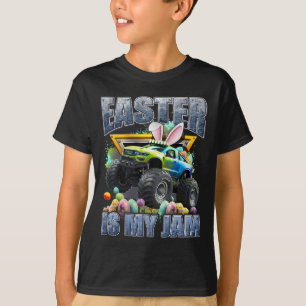 Bunny Monster Truck Easter Is My Jam Day Boys Kids T-Shirt