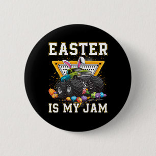 Bunny Monster Truck Easter Is My Jam Day Boys Todd 6 Cm Round Badge