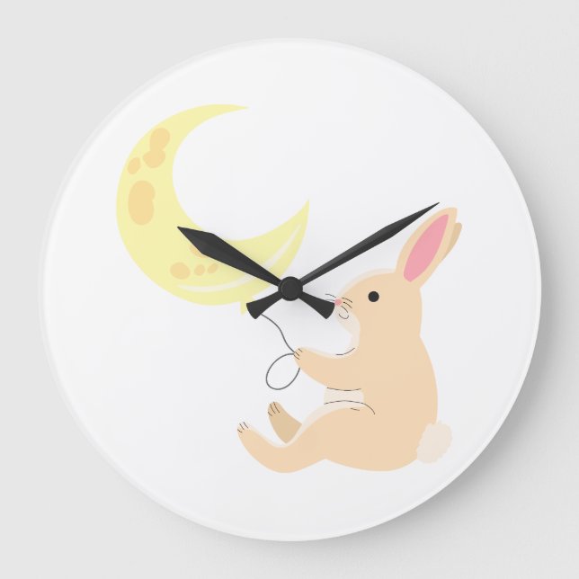 Bunny & Moon Balloon Clock (Front)