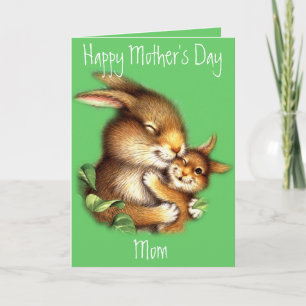 Bunny Mum and Bunny Child Mother's Day Card