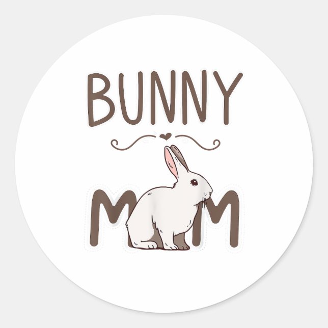 Bunny Mum Clothes Easter Outfit Hare Mothers Day G Classic Round Sticker (Front)