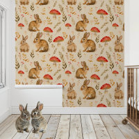 Bunny Mushroom Animals Nursery Child's room