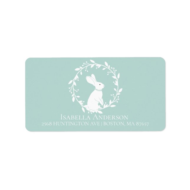 Bunny Neutral Baby Shower Address Label (Front)