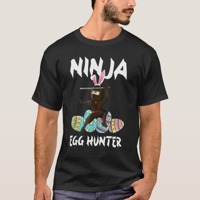 Bunny Ninja Cute Egg Hunter Easter Day T-Shirt (Front)