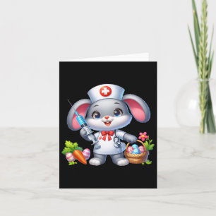 Bunny Nurse Easter Day Stethoscope Rabbit Scrub To Card