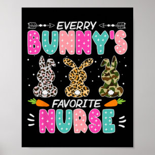 Bunny Nurse Fun Easter Day Hospital Medical Women Poster