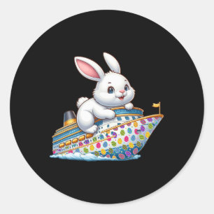 Bunny On Cruise Ship Easter Eggs Costume Kids Todd Classic Round Sticker