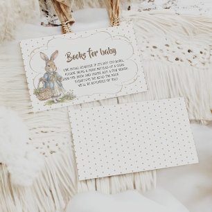 Bunny On The Way Girl Baby Shower Book Request Enclosure Card