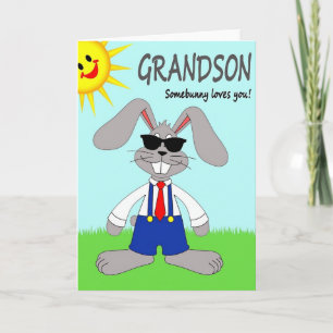 Bunny Overalls Love You Card