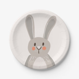 Bunny Paper Plates Baby shower Woodland animals