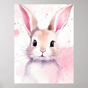 Bunny Pastel cute Pink Poster