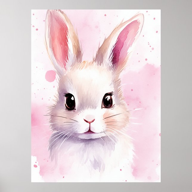 Bunny Pastel cute Pink Poster (Front)