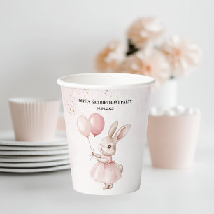  Bunny Pastel Pink Birthday     Party Drinkware Paper Cups
