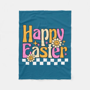 Bunny Pastel Spring Hunt Eggs Rabbit Happy Easter Fleece Blanket