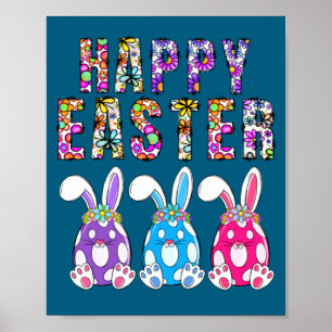 Bunny Pastel Spring Hunt Eggs Rabbit Happy Easter  Poster