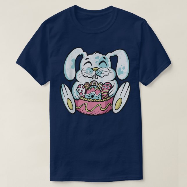 Bunny Pastel Spring Hunt Eggs Rabbit Happy Easter  T-Shirt (Design Front)
