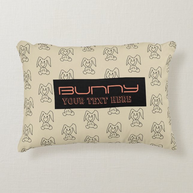 BUNNY PATTERN DECORATIVE CUSHION (Front)
