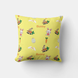 Bunny pattern on yellow cushion